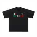 Unisex Soccer Jersey Featuring a Mexico Flag-Inspired Graphic Mesh Design with a V-Neck Silhouette ODMPOD