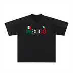Unisex Soccer Jersey Featuring a Mexico Flag-Inspired Graphic Mesh Design with a V-Neck Silhouette ODMPOD
