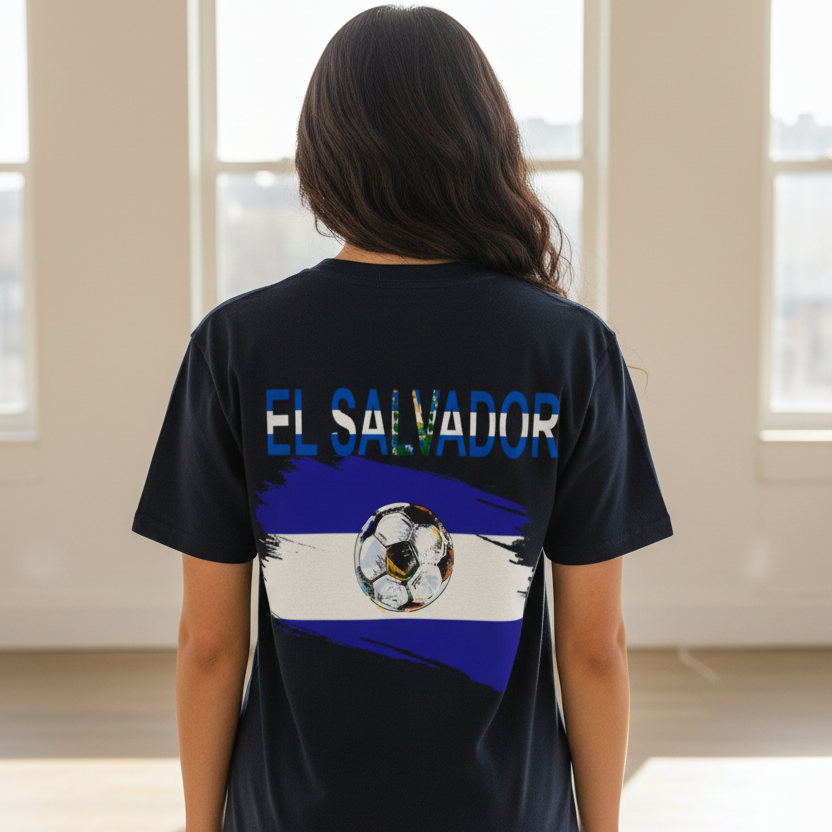 El Salvador Flag Themed Unisex Oversized T-Shirt