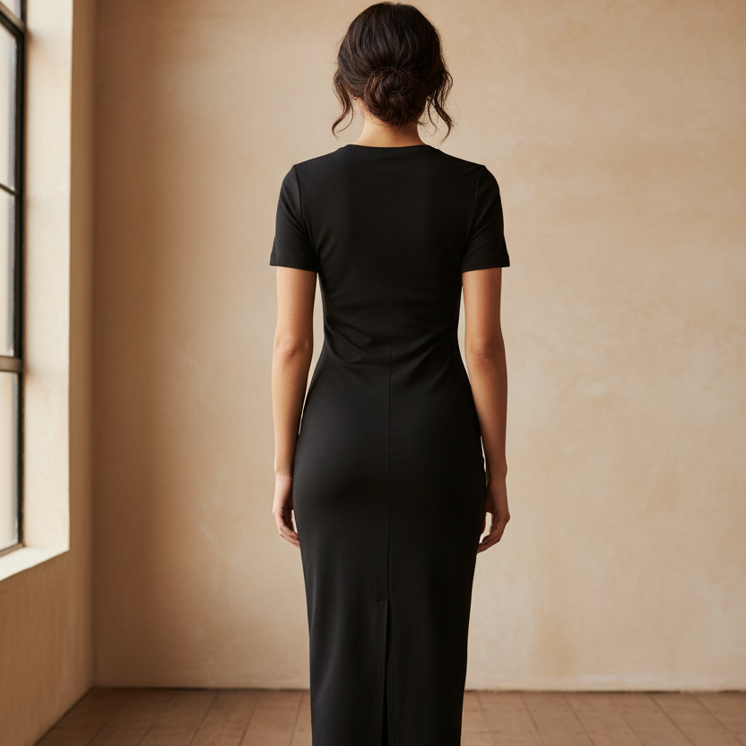 Women's V-Neck Short Sleeve Long Maxi Dress
