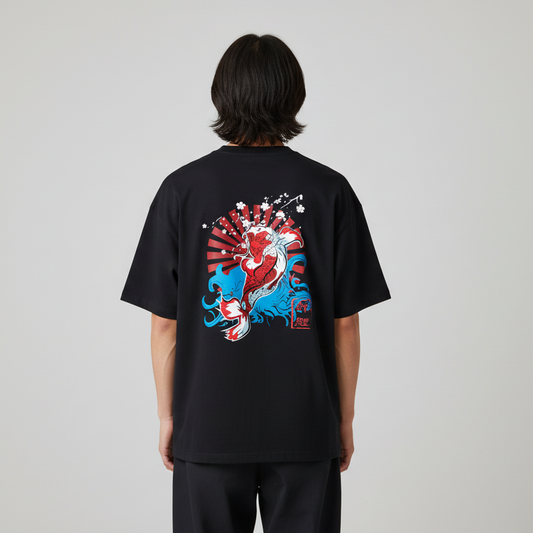 Koi Fish Graphic Unisex Oversized Cotton T-Shirt