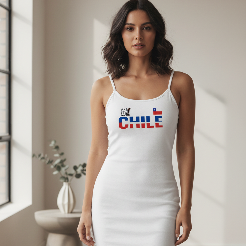 Chile Flag Art Women's Solid Tight Sleeveless Dress