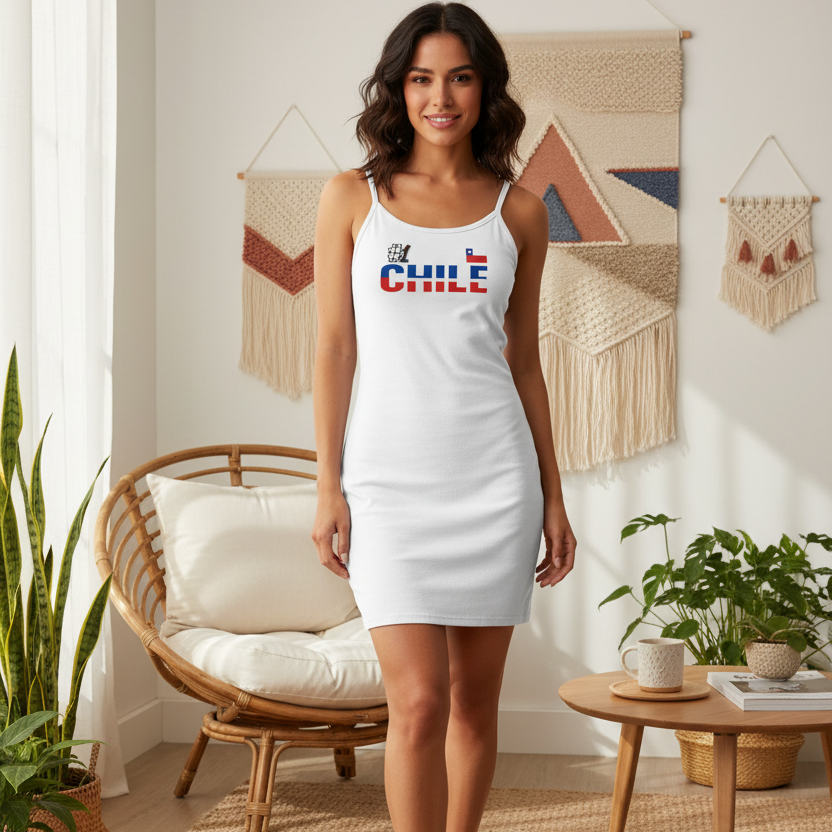 Chile Flag Art Women's Solid Tight Sleeveless Dress