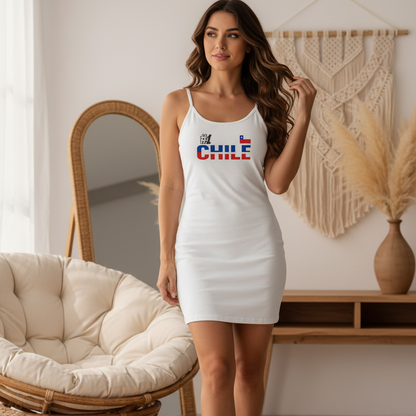 Chile Flag Art Women's Solid Tight Sleeveless Dress
