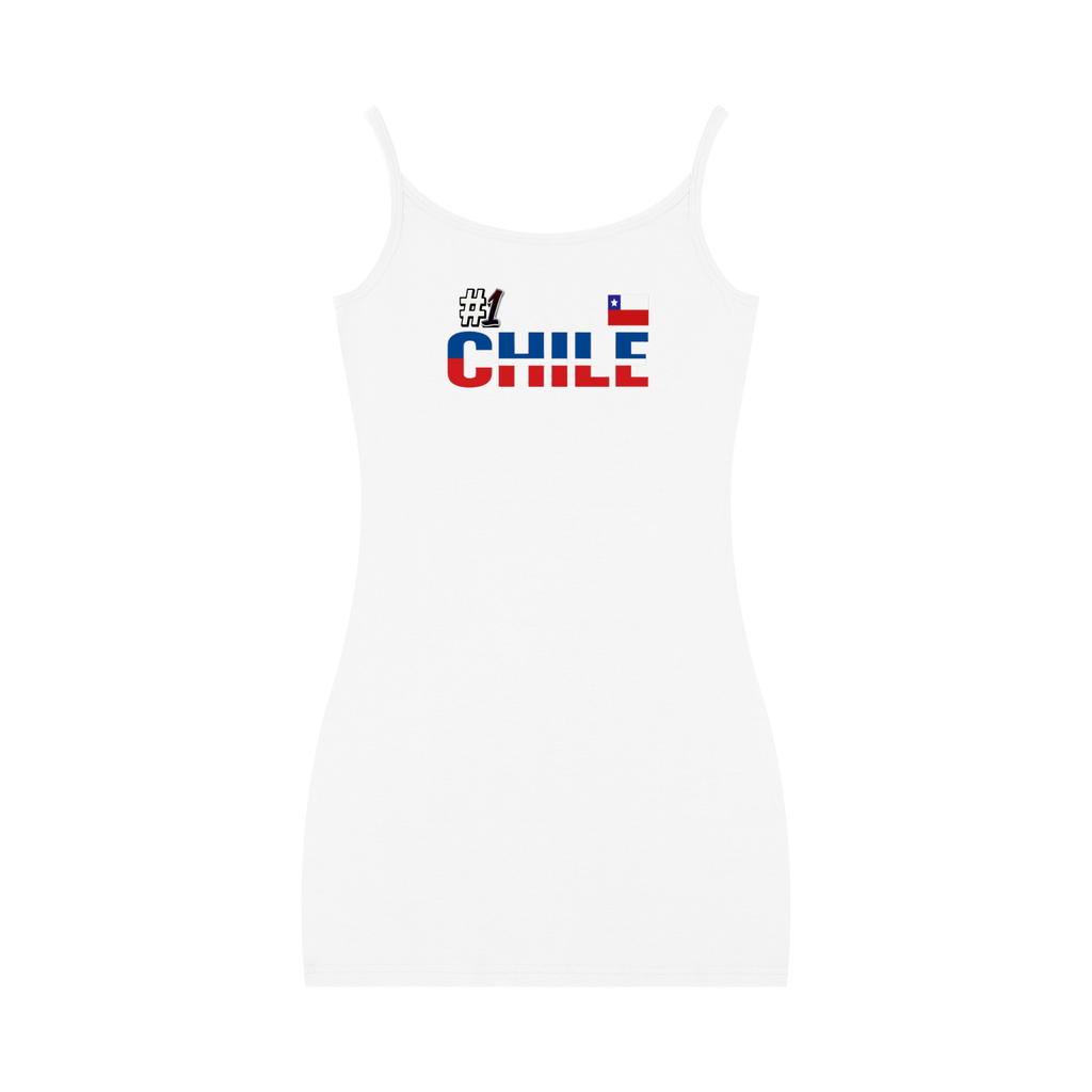 Women's Sleeveless Fitted Dress Featuring the Chilean Flag Design