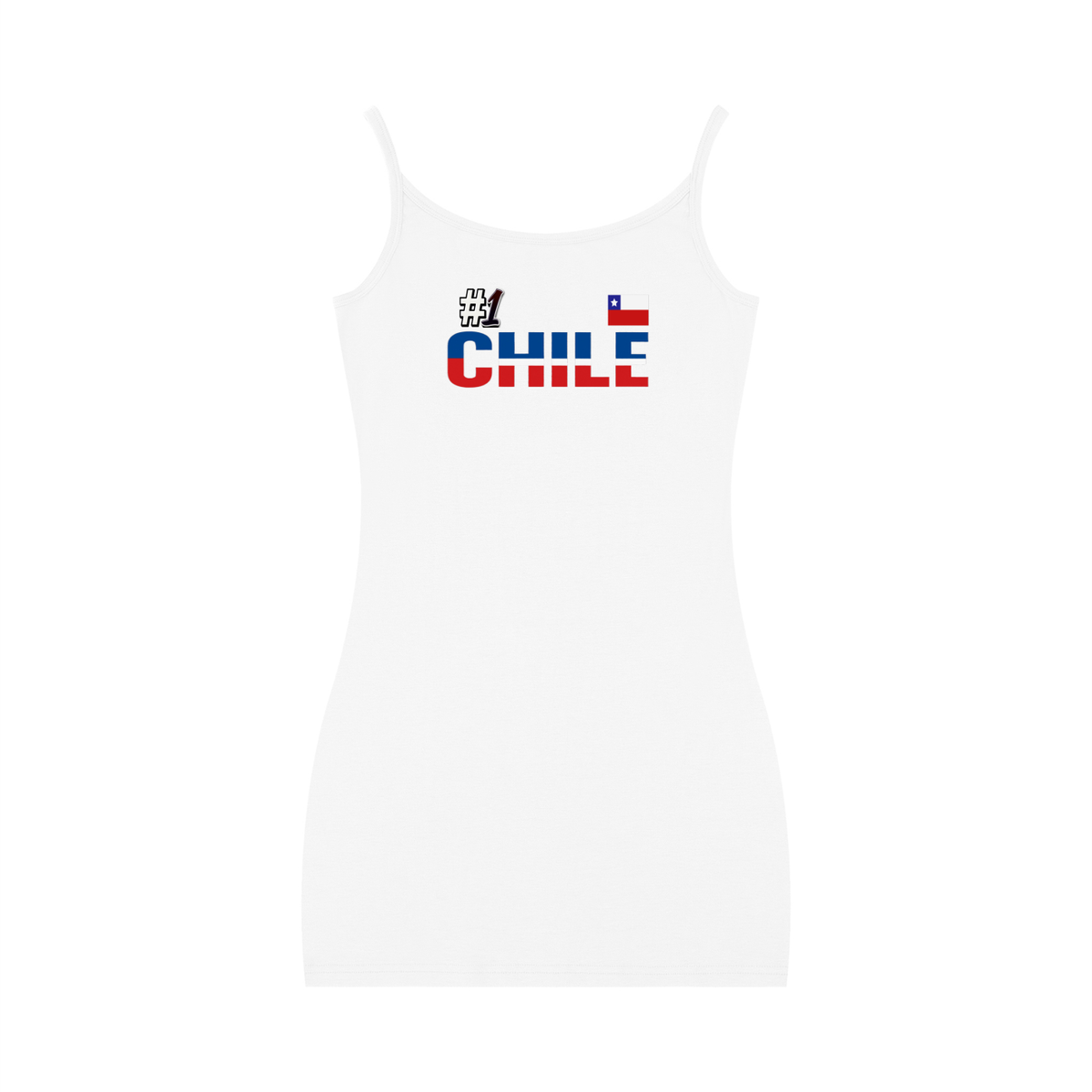 Women's Sleeveless Fitted Dress Featuring the Chilean Flag Design