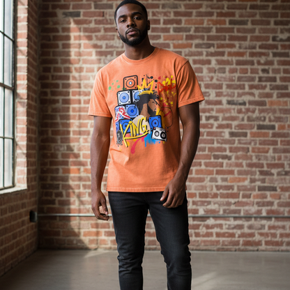 Graffiti Black Art Graphic Snow Washed Oversized Cotton Unisex T-Shirt