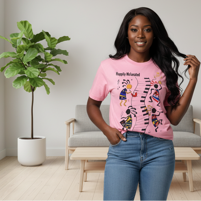 Afro Music Cartoon Graphic Unisex T-shirt, Vintage Wash Drop Shoulder T-shirt