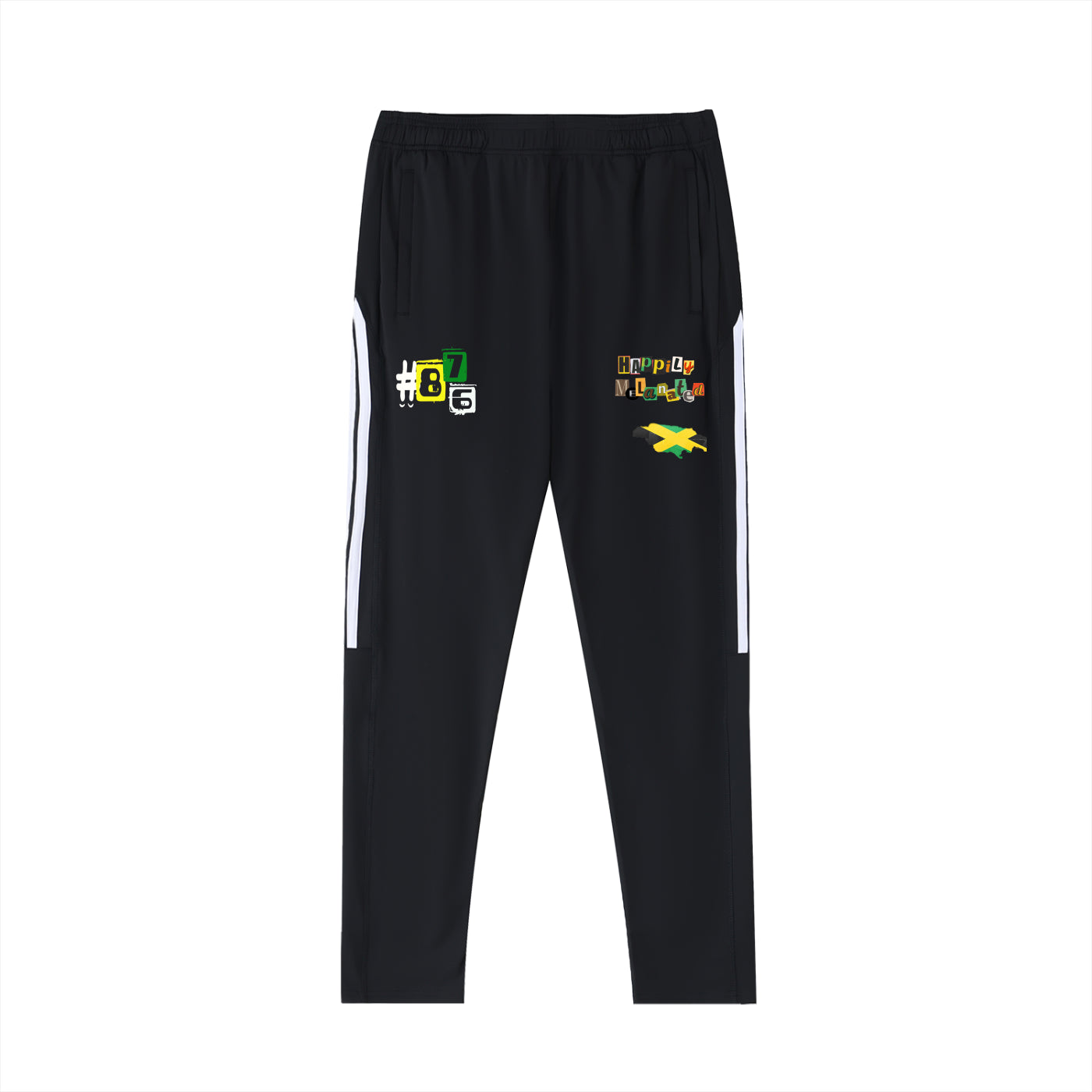Jamaican Flag Themed Unisex Side Stripe Running Pants