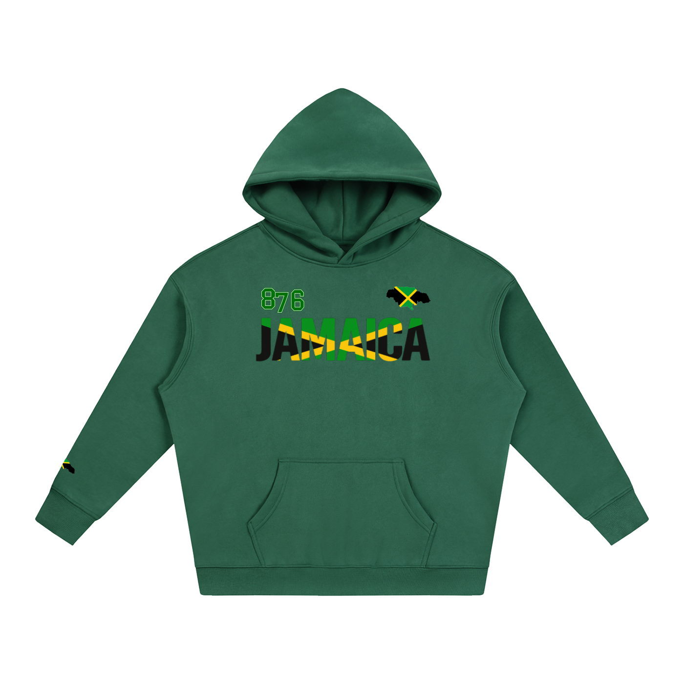 Jamaican Pride and Flag Themed Graphic Fleeced Unisex Hoodie