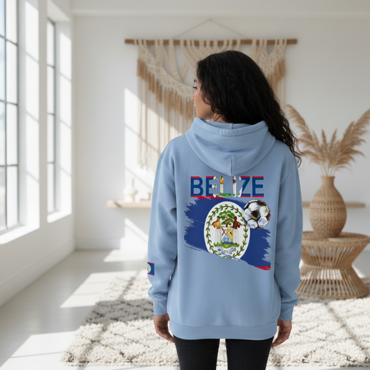 Belize Flag Themed Graphic Oversize Fleeced Unisex  Hoodie