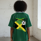 Jamaican Pride &  Flag Themed Shadow Stripe Collared Unisex Soccer Jersey