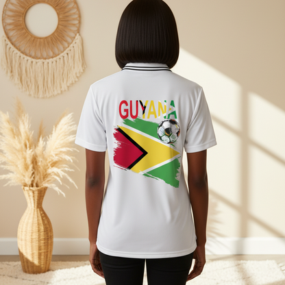 Guyana Flag Themed Unisex Graphic Striped V-Neck Soccer Jersey