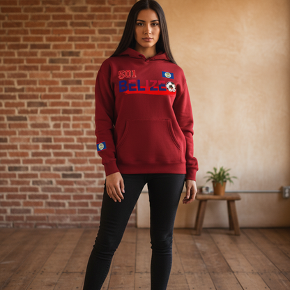 Belize Flag Themed Graphic Unisex Oversize Fleeced Hoodie
