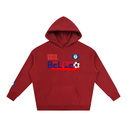 Belize Flag Themed Graphic Unisex Oversize Fleeced Hoodie