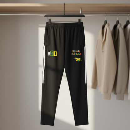 Jamaican Flag Themed Unisex Side Stripe Running Pants
