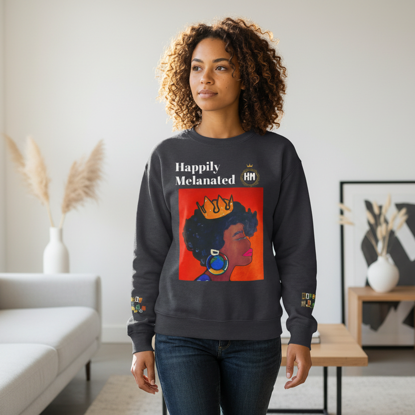 Afrocentric Graphic Sweatshirt - Black Art Unisex Lightweight Crewneck Printify