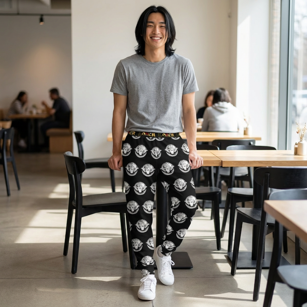 Funky Graphic Athletic Joggers, Unique Sweatpants for Workout, Casual Wear