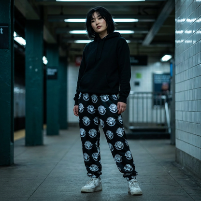 Funky Graphic Athletic Joggers, Unique Sweatpants for Workout, Casual Wear