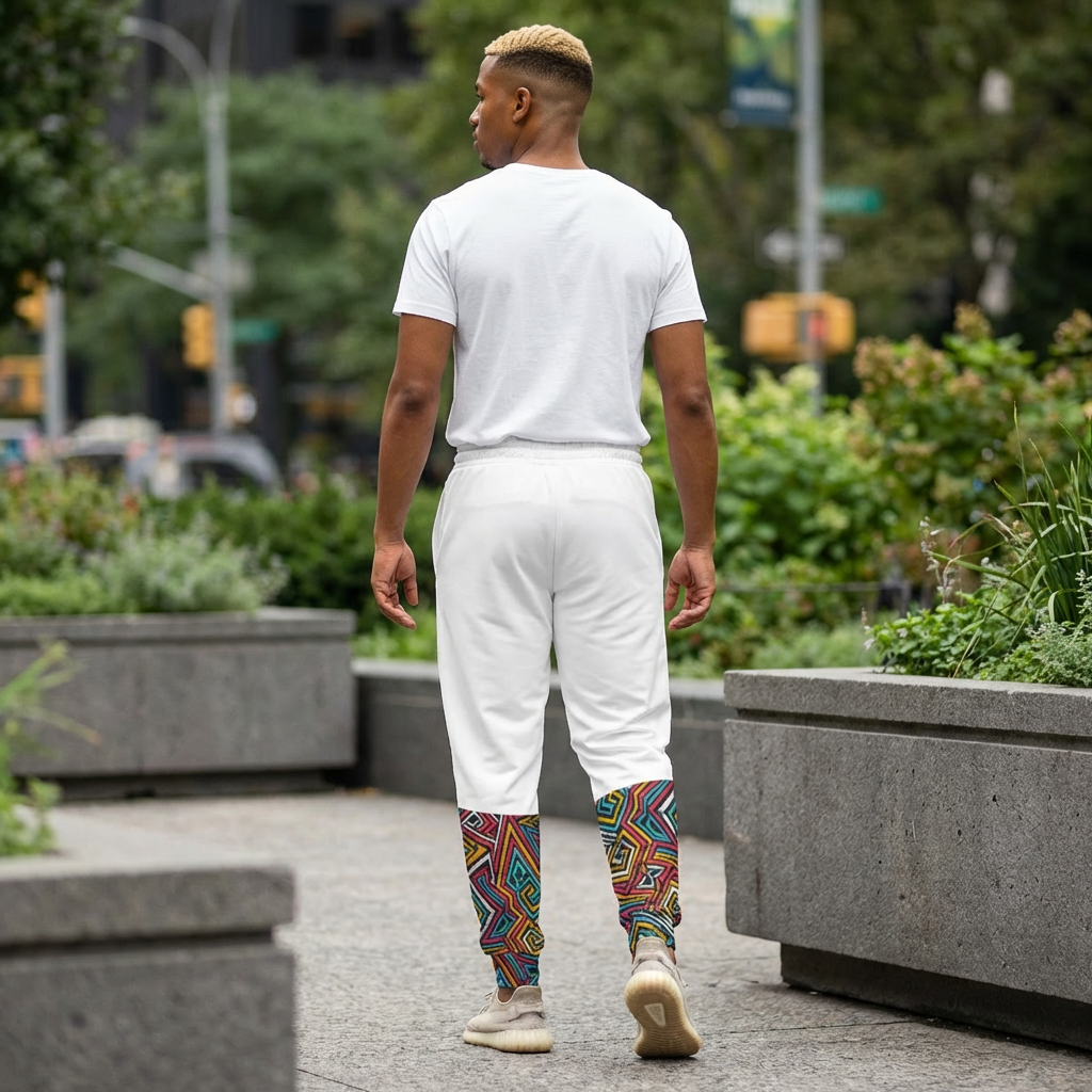 Afro Music Cartoon Art Athletic Joggers, Unisex Sweatpants, African Dance Jogging Pants