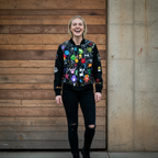 Monster Themed Cartoon Colorful Graphic Women's Jacket, Trendy Outerwear Printify