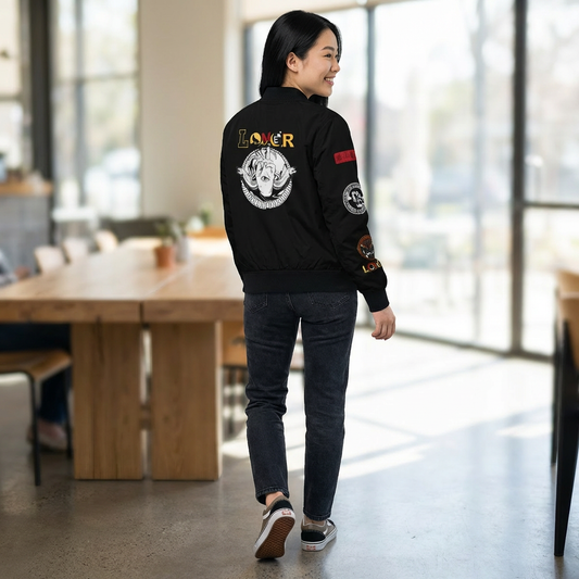 Gothic Bomber Jacket, Eye Art Women's Outerwear, Unique All Over Print Jacket