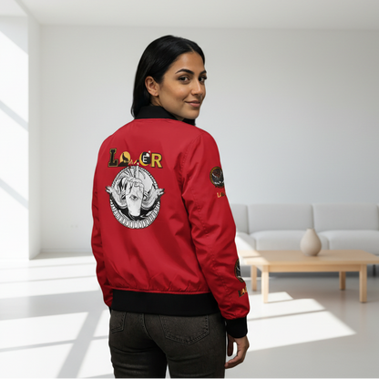 Gothic Bomber Jacket, Eye Art Women's Outerwear, Unique All Over Print Jacket