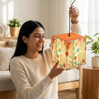 Japanese Floral Cube Lamp — Vintage Sakura Pattern Light Cube Printify