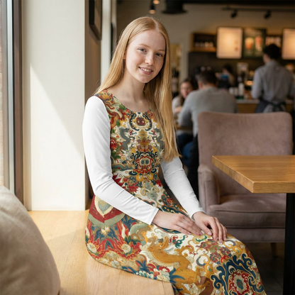 Elegant Floral Print Long Sleeve Dance Dress, Perfect for Parties, Dance Recitals