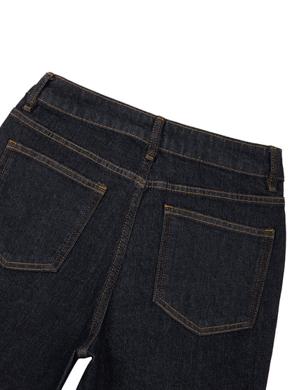 Kente Print Patch Women's High-Rise Flared Jeans