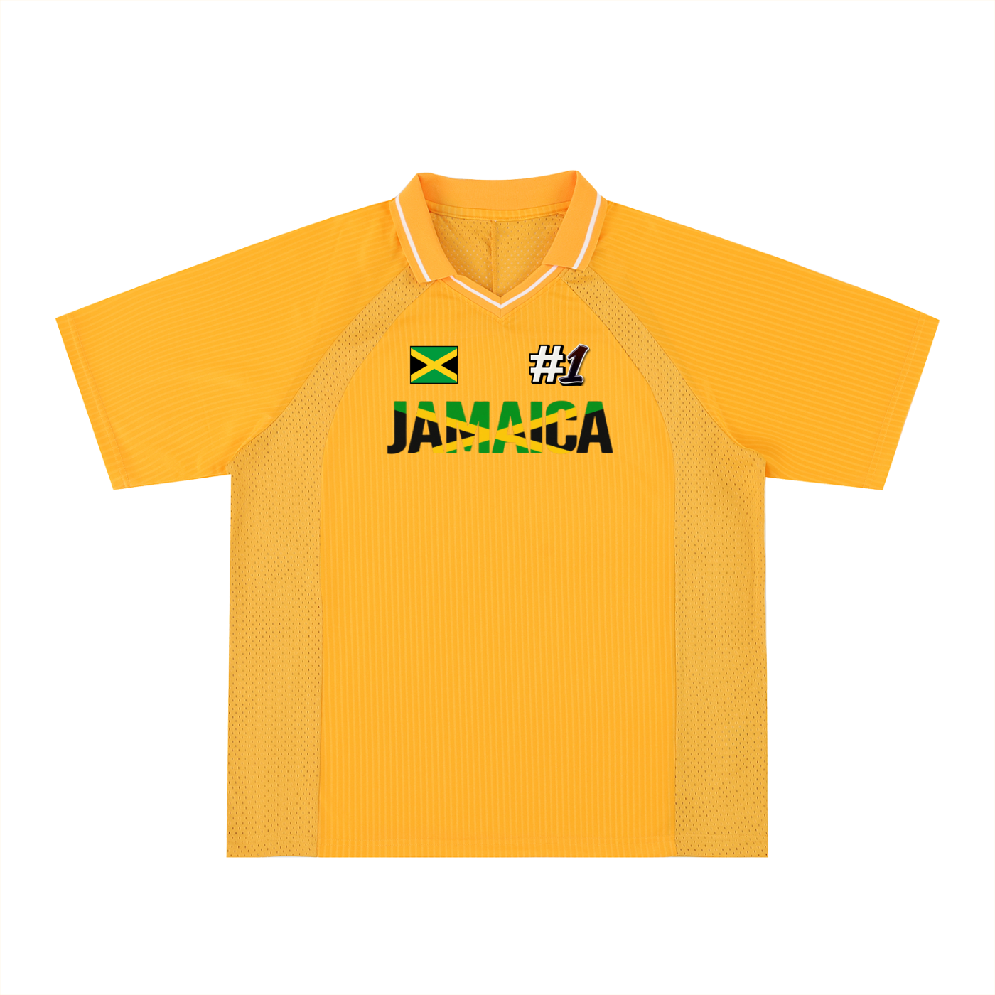 Jamaican Flag Themed Graphic V-Neck Soccer Jersey