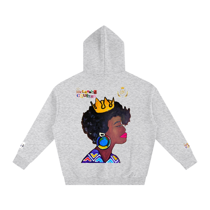 Crowned Black Woman Art Graphic Unisex Oversize Fleeced Hoodie
