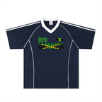 Jamaican Pride &  Flag Themed Shadow Stripe Collared Unisex Soccer Jersey