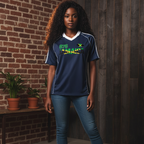 Jamaican Pride &  Flag Themed Shadow Stripe Collared Unisex Soccer Jersey