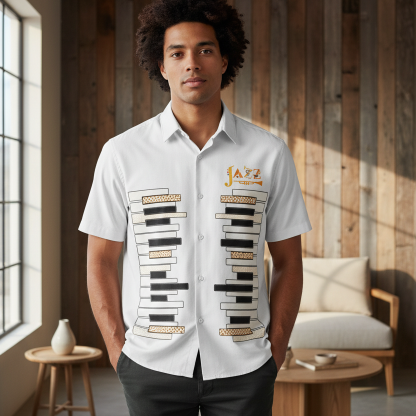 Piano Art Print Unisex Boxy Short Sleeve Shirt