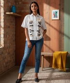 Piano Art Print Unisex Boxy Short Sleeve Shirt