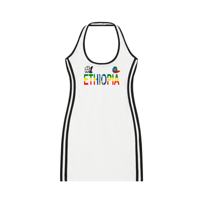 Ethiopia Flag Art Women's Binding Tight Halter Dress