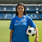 Unisex V-Neck Soccer Jersey featuring Graphic Argentina-inspired Flag Art