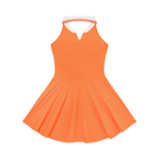 Women's Collared A-Line Tennis Dress Featuring a Spain Flag-Inspired Design