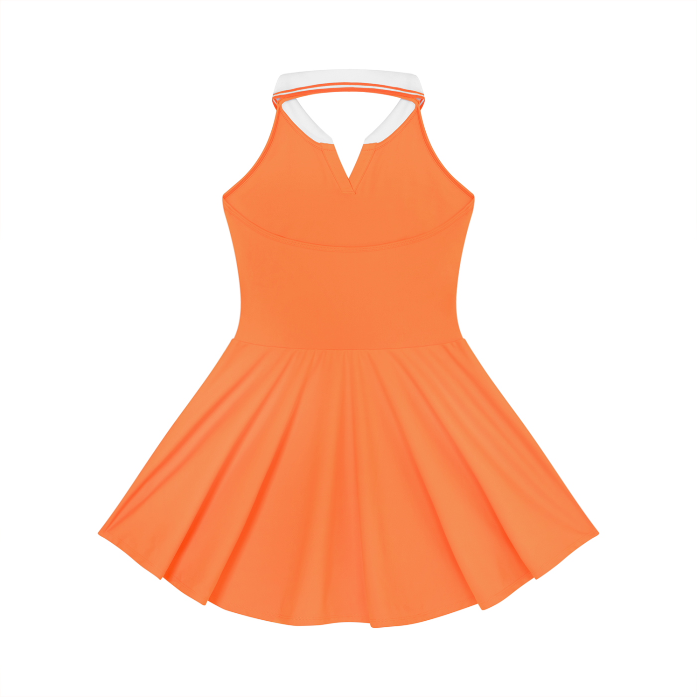 Spain Flag Themed Women's Collared Halter A-Line Tennis Dress