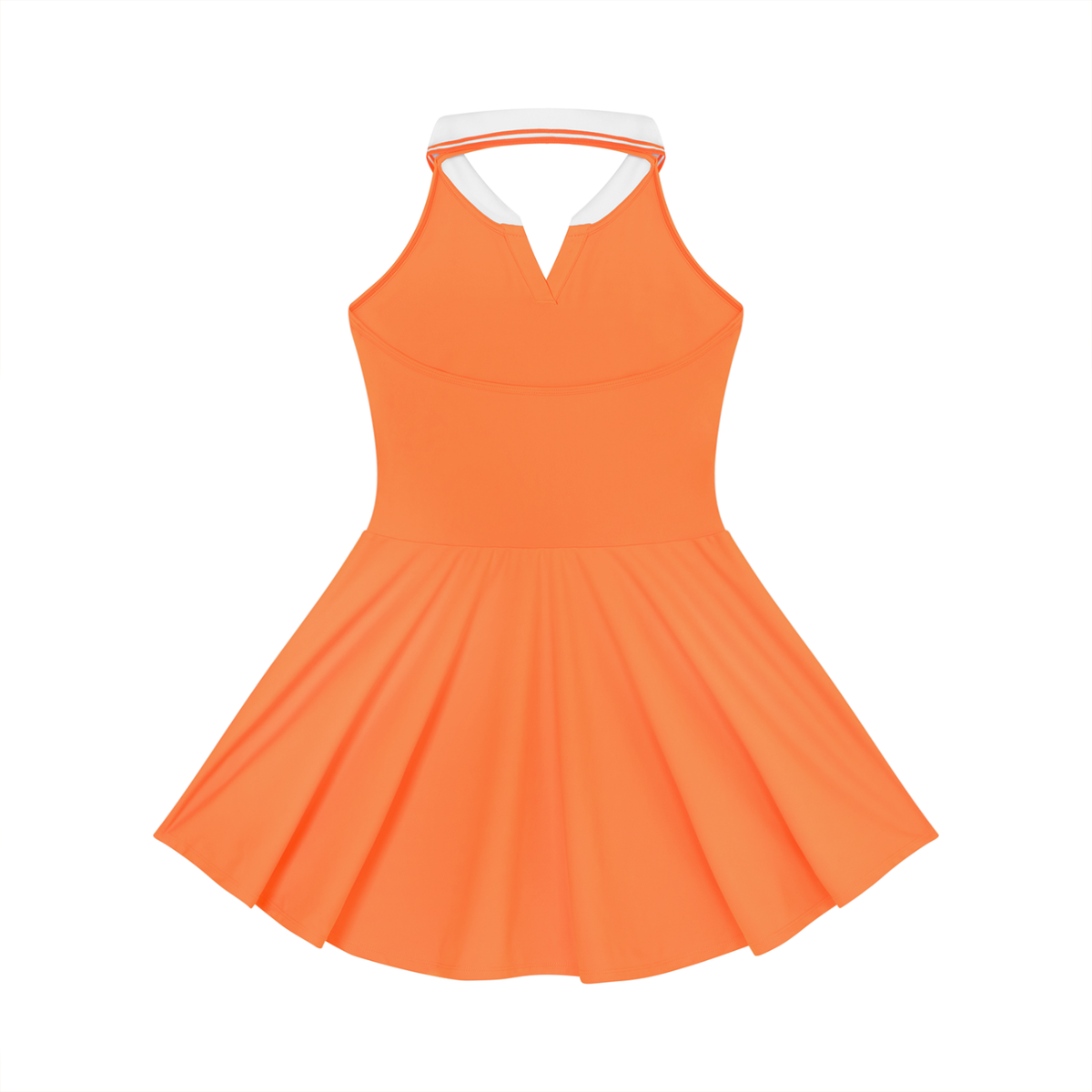 Women's Collared A-Line Tennis Dress Featuring a Spain Flag-Inspired Design