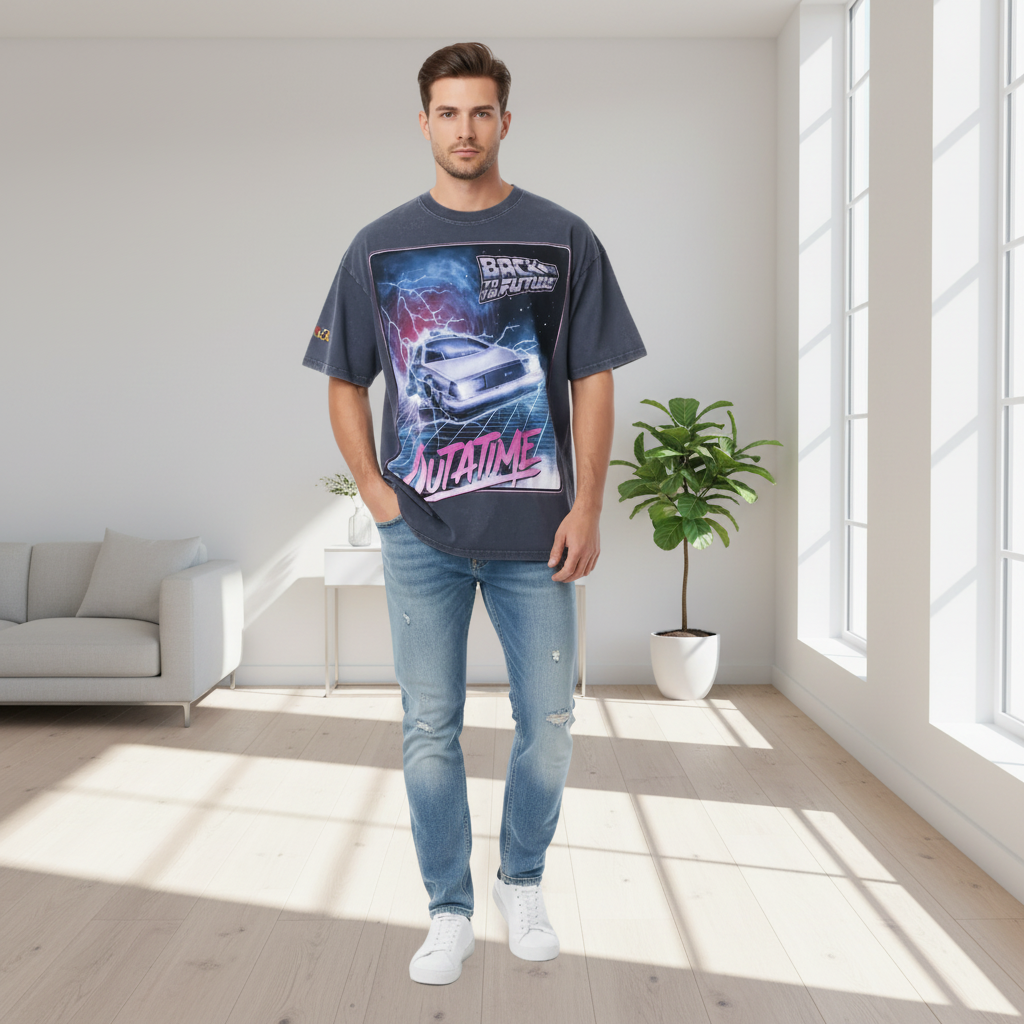 Emo Unisex Graphic Snow Washed Oversized Cotton T-Shirt