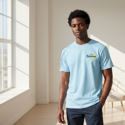 Bahamas Flag Themed Graphic Vintage Wash Cotton Unisex T-Shirt