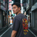 Samurai Menpo Unisex Graphic Tee, Bamboo Slub Snow Washed T-Shirt ODMPOD