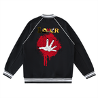 Gothic Hand Graphic Unisex  Contrast Trim Raglan Varsity Jacket