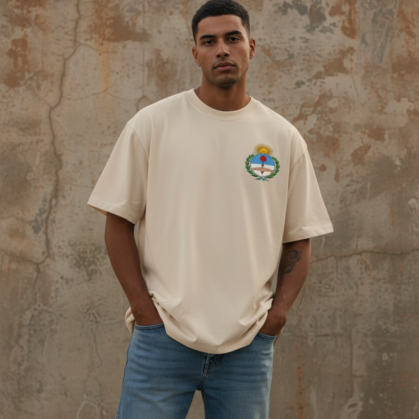 Unisex Essential Cotton T-Shirt Featuring an Argentina Flag Graphic Art Design