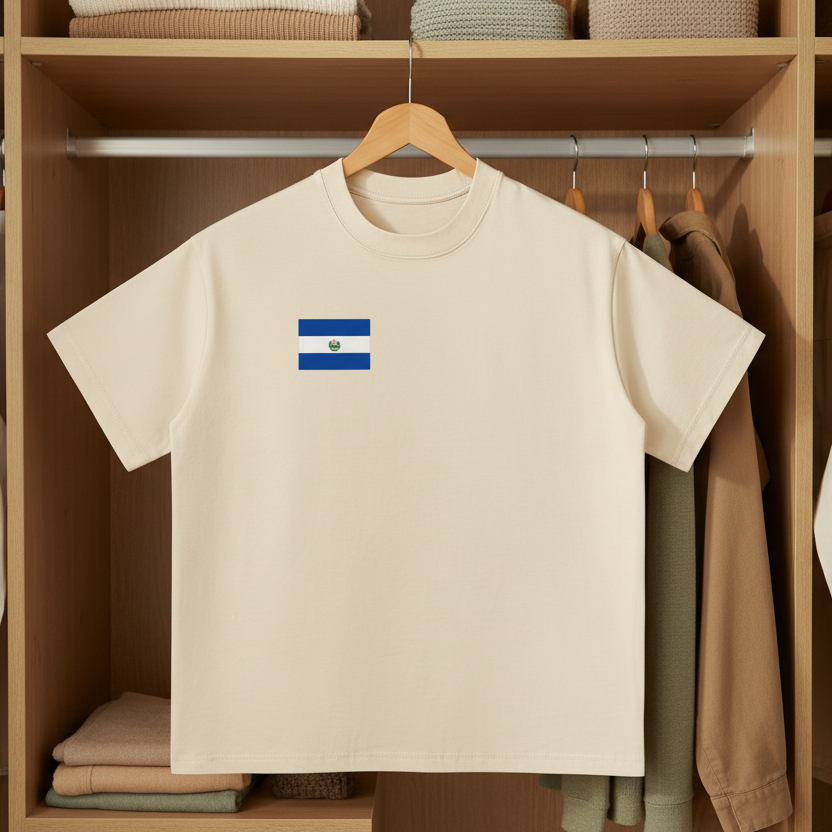 El Salvador Flag Themed Unisex Oversized T-Shirt