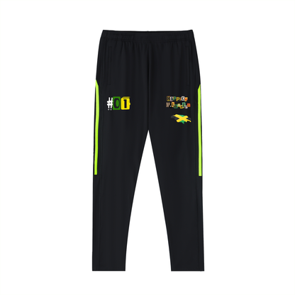 Jamaican Flag Themed Unisex Side Stripe Running Pants