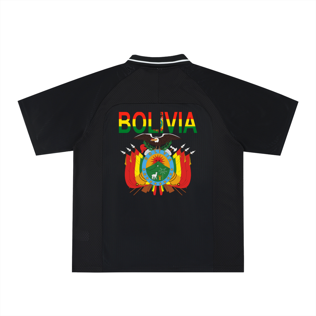 Bolivia Flag Themed Unisex Striped V-Neck Soccer Jersey