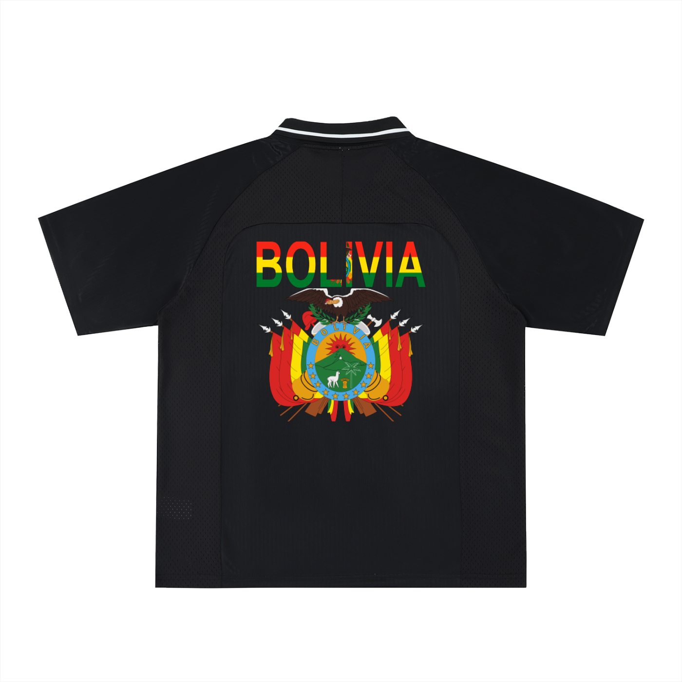 Bolivia Flag Themed Unisex Striped V-Neck Soccer Jersey